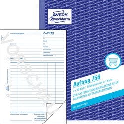 AVERY Zweckform Auftragsbuch 756 DIN A5 Perforiert N/A 50 Blatt Produktbild
