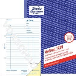 AVERY Zweckform Auftragsbuch 1725 DIN A5 Perforiert N/A 40 Blatt Produktbild