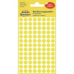 AVERY Zweckform Markierungspunkte 3013 Selbsthaftend Gelb 4 Blatt à 104 Etiketten Produktbild