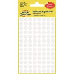 AVERY Zweckform Markierungspunkte 3175 Selbsthaftend Spezial Weiß 4 Blatt à 104 Etiketten Produktbild