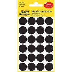 AVERY Zweckform Markierungspunkte 3003 Selbsthaftend Spezial Schwarz 4 Blatt à 24 Etiketten Produktbild Print Hauptbild L