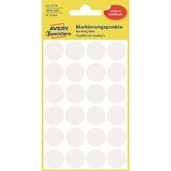 AVERY Zweckform Markierungspunkte 3170 Selbsthaftend Spezial Weiß 4 Blatt à 24 Etiketten Produktbild