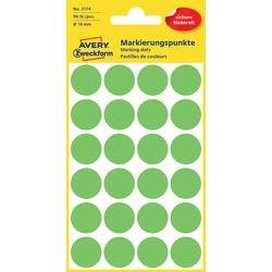 AVERY Zweckform 3174 Markierungspunkte Selbsthaftend Spezial Leuchtendes Grün 18 x 18 mm 4 Blatt à 24 Etiketten Produktbild