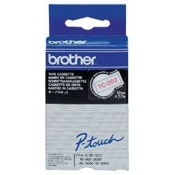 Brother TC Schriftband TC-202 Weiß auf Rot 12 mm x 7,7 m Produktbild