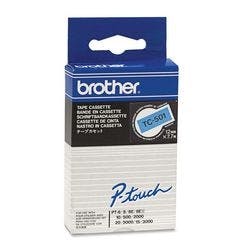 Brother TC Schriftband TC-501 Schwarz auf Blau 12 mm x 7,7 m Produktbild