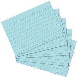 herlitz Karteikarten DIN A5 Liniert 100 Karten Blau 21 x 14,8 cm 100 Stück Produktbild