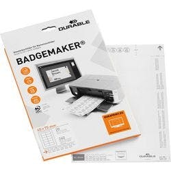 DURABLE Badgemaker Einsteckschild 0,95 x 34 x 21,5 cm Papier 20 Blatt à 12 Stück Produktbild