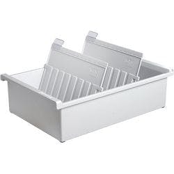 HAN Karteikartenbox DIN A5 1300 Karten Lichtgrau 22,8 x 34,7 x 9,6 cm Produktbild