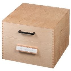 HAN Naturholzkarteikasten DIN A5 900 Karten Hellbraun 25,5 x 25 x 19 cm Produktbild