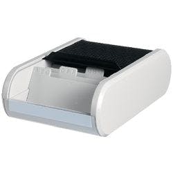 helit Visitenkartenbox H6218098 DIN A8 300 Karten Lichtgrau, Schwarz 13,6 x 24 x 6,7 cm Produktbild