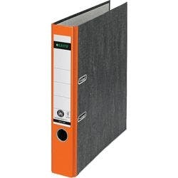 Leitz 180° Ordner DIN A4 52 mm Orange 2 Ringe 1050 Pappkarton Wolkenmarmor Hochformat Produktbild