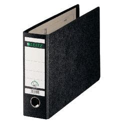 Leitz 180° Ordner DIN A4 80 mm Schwarz 2 Ringe 1074 Hartpappe Wolkenmarmor Querformat Produktbild