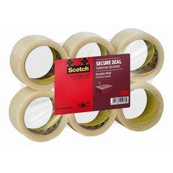 Scotch Secure Seal Verpackungsklebeband Transparent Stark 50 mm (B) x 66 m (L) PP (Polypropylen) 56 Mikron Pack mit 6 Rollen Produktbild