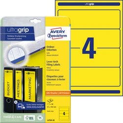 AVERY Zweckform L4769-20 Ordneretiketten DIN A4 Gelb 61 x 192 mm 20 Blatt à 4 Etiketten Produktbild