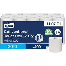 Tork Advanced Recycled Toilettenpapier T4 2-lagig 110771 30 Rollen à 400 Blatt Produktbild