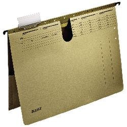 Leitz ALPHA Hängehefter 1912 DIN A4 Kaufmännische Heftung Mit Innentasche V-Base 15 mm 250 g/m² Naturbraun 100% Recycelter Natron-Karton Produktbild