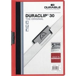 DURABLE Duraclip Klemmmappe 30 Blatt DIN A4 Rot Produktbild