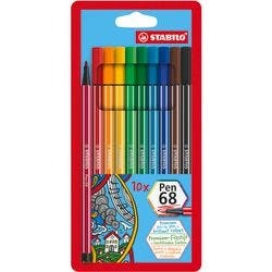 STABILO Pen 68 Faserschreiber 1 mm Mittel Farbig sortiert 10 Stück Produktbild