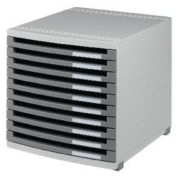 HAN CONTUR Schubladensystem 10 CONTUR DIN A4 Kunststoff Grau, Hellgrau 30 x 38,2 x 30,7 cm Produktbild
