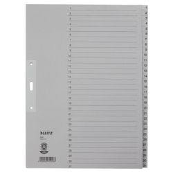 Leitz Register 1231 DIN A4 Überbreite (volle Höhe) Grau 31-teilig 3-fach Papier 1 bis 31 Produktbild