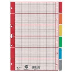 Leitz Blanko Register Recycled DIN A4 Grau Mehrfarbig 6-teilig Pappkarton 4 Löcher 4350 Produktbild