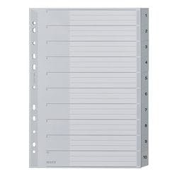Leitz Register 1280 DIN A4 Überbreite Grau 10-teilig Perforiert PP (Polypropylen) 1 bis 10 Produktbild