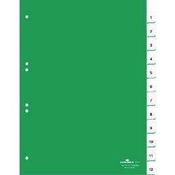 DURABLE Register 6210 DIN A4 Grün 12-teilig 6-fach Kunststoff 1 bis 12 Produktbild