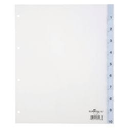 DURABLE 1 bis 10 Register DIN A4+ Transparent 10-teilig PP (Polypropylen) 4 Löcher 6831 Produktbild