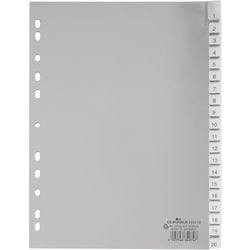 DURABLE 1 bis 20 Register DIN A4 Grau 20-teilig PP (Polypropylen) 11 Löcher 6443 Produktbild