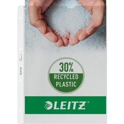 Leitz Extra Strong Prospekthüllen DIN A4 Genarbt Transparent 130 Mikron PP (Polypropylen) Oben 4 Löcher 100 Stück Produktbild
