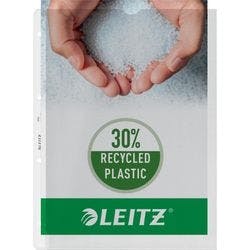 Leitz Premium Prospekthüllen DIN A4 Genarbt Transparent 130 Mikron PP (Polypropylen) Oben und links 4 Löcher 4780 100 Stück Produktbild