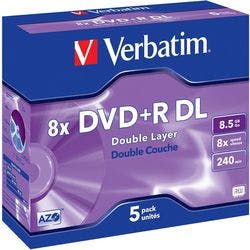 Verbatim DVD+R Jewelcase 8 x 4.7 GB 5 Stück Produktbild