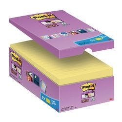 Post-it Super Sticky Notes Haftnotizen 127 x 76 mm Gelb 90 Blatt Vorteilspack 14 Blöcke + 2 GRATIS Produktbild