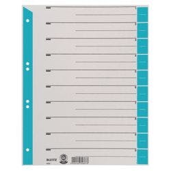 Leitz 1 bis 10 Register DIN A4 Überbreite Blau Hellblau 1-teilig Pappkarton 6 Löcher 1652 100 Stück Produktbild