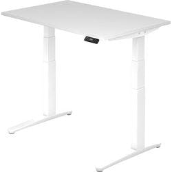 Hammerbacher Sitz-Stehschreibtisch XBHM Weiß 1.200 x 800 x 720 x 65 - 130 mm mit Aufbau Produktbild
