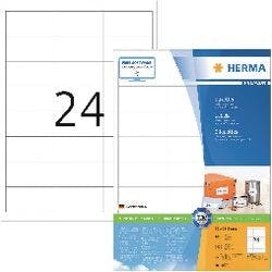 HERMA Universaletiketten 4670 Weiß DIN A4 66 x 33,8 mm 100 Blatt à 24 Etiketten Produktbild