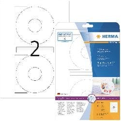 HERMA SPECIAL A4 CD/DVD Etiketten 5079 haftend DIN A4 Weiß 116 x 116 mm 25 Blatt à 2 Etiketten Produktbild