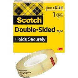 Scotch Doppelseitiges Klebeband Transparent ohne Schutzfolie 12 mm x 22,8 m Produktbild
