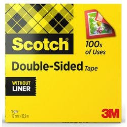 Scotch Doppelseitiges Klebeband Transparent ohne Schutzfolie 19 mm x 33 m Produktbild