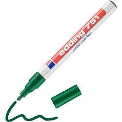 edding 751 Permanent Lackmarker Grün Mittel Rundspitze 1 - 2 mm  Wasserbeständig Produktbild