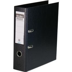 ELBA Rado Plast Ordner DIN A4 80 mm Schwarz 2 Ringe 100022631 Pappkarton, PP (Polypropylen) Hochformat Produktbild