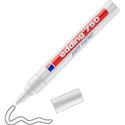 edding 750 Permanent Lackmarker Weiß Mittel Rundspitze 2 - 4 mm Wasserbeständig Produktbild