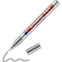 edding 751 Permanent Lackmarker Silber Fein Rundspitze 1 - 2 mm  Wasserbeständig Produktbild
