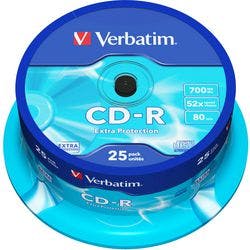 Verbatim CD-Rohlinge Extra Protection 52x 700 MB 25 Stück Produktbild Print Hauptbild L