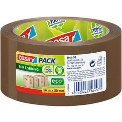 tesa Verpackungsklebeband tesapack Eco & Strong Braun 50 mm (B) x 66 m (L) PP (Polyproplylen) 58154 Recycelt 100% Produktbild
