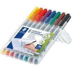 STAEDTLER Lumocolor 316 Marker Fein Rundspitze 0,6 mm Farbig sortiert Nachfüllbar 8 Stück Produktbild