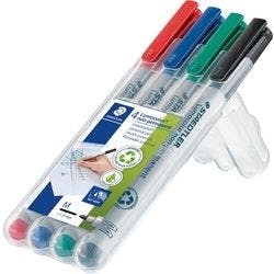 STAEDTLER Lumocolor 315 OHP-Marker Mittel Rundspitze 1 mm Farbig sortiert Nicht nachfüllbar 4 Stück Produktbild