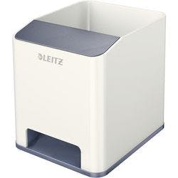 Leitz WOW Sound Stiftehalter Duo Colour Weiß, Grau 9 x 10 x 10,1 cm Produktbild