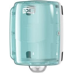 Tork Maxi Innenabrollungsspender Weiß und Türkis W2, Robustes Design, Performance Linie, 44,7 cm × 32,8 cm × 30,2 cm, 653000 Produktbild