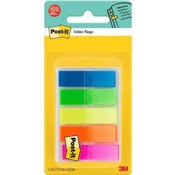 Post-it Index-Haftstreifen 683HF5 Farbig sortiert Blanko 1,19 x 4,32 cm Pack 5 Stück à 20 Streifen Produktbild